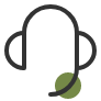 Headphones with a leaf design on a black background