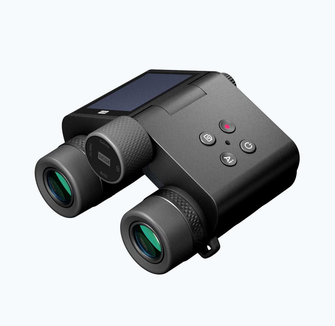 Solvia ED 8x32 digital black binoculars with screen and control buttons