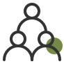 Logo of a group of people with a green leaf, symbolizing nature or environmentalism.