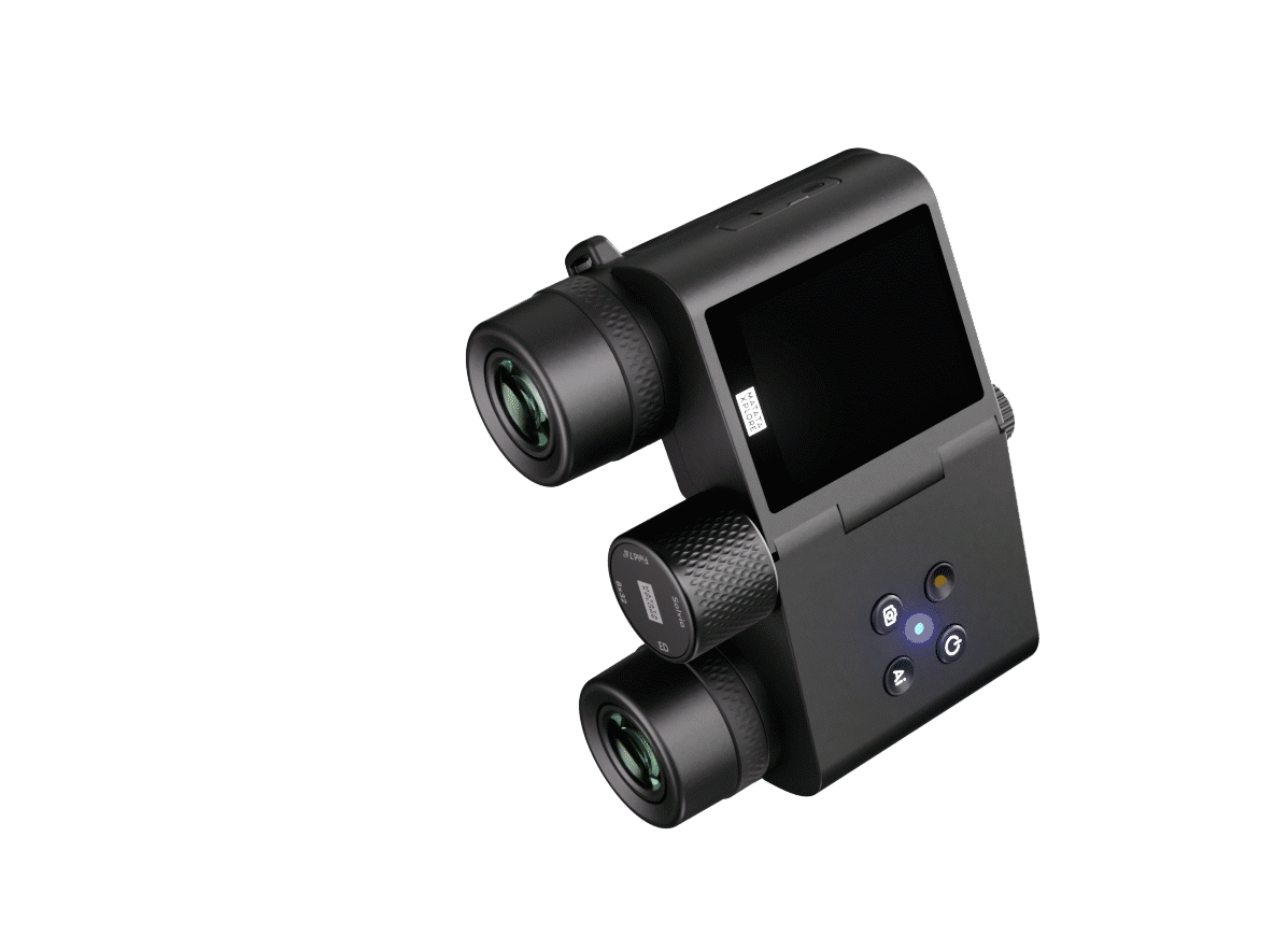 Optical path design and sensor position diagram for the Solvia ED 8x32 binoculars.